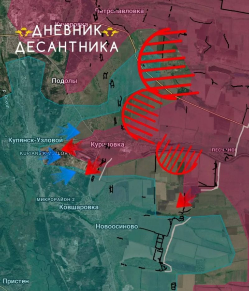 SVO AKTUÁLNĚ: KUPJANSK POD HROZBOU OBKLÍČENÍ – Ruské síly rozšiřují zónu kontroly u Kurilovky a udržují silný tlak na Konstantinovku i Časov Jar! (Foto / Video)