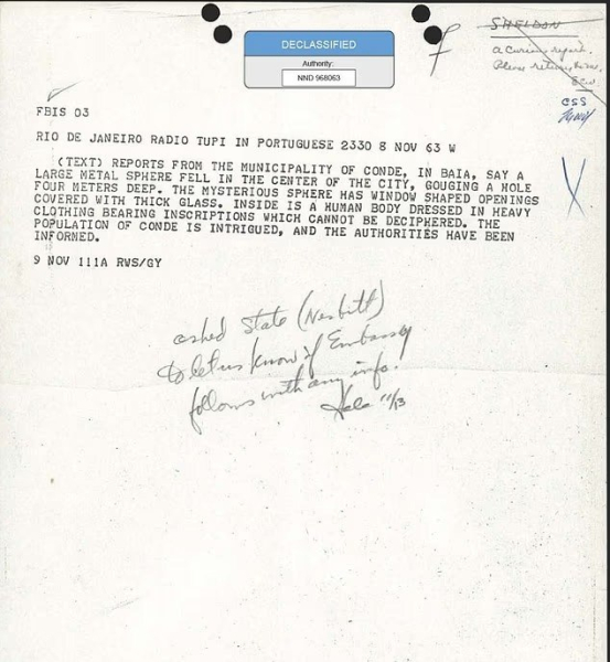 Odtajněné UFO soubory odhalují příběh z roku 1963: Kovová koule s tělem uvnitř