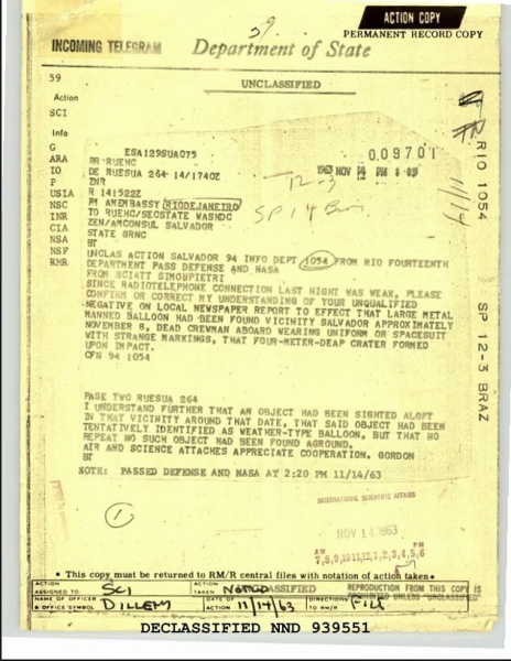 Odtajněné UFO soubory odhalují příběh z roku 1963: Kovová koule s tělem uvnitř